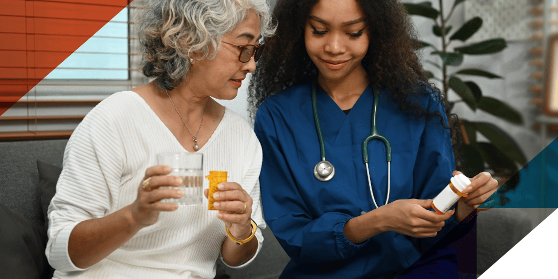 Nurse and older patient